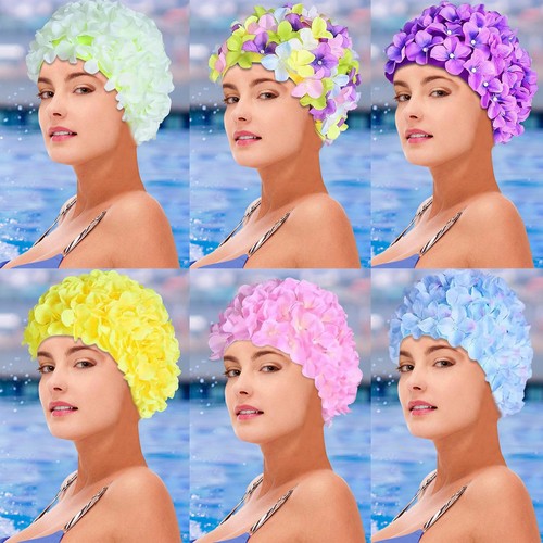 Floral swim cap - ladies, vintage