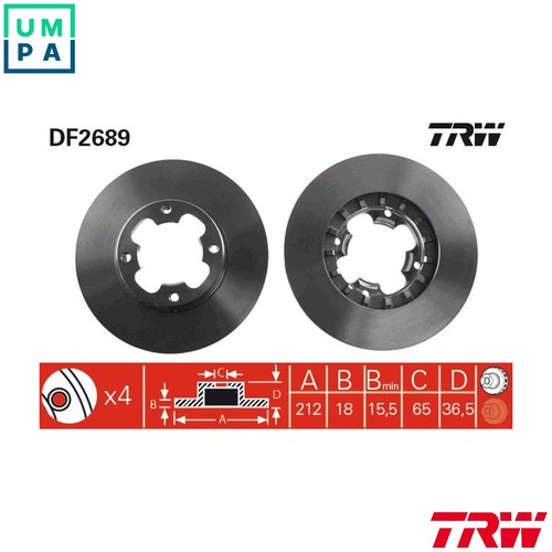 Brake disc df2689 for - 2x,