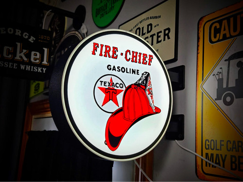 Texaco fire chief led lightbox - chief,