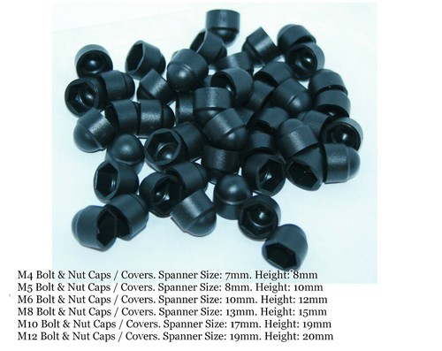 Black plastic nut - plastic, &
