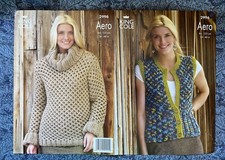 Pre-owned Knitting Pattern King Cole 2996 - Sweater & Waistcoat - 34-48”- Aero