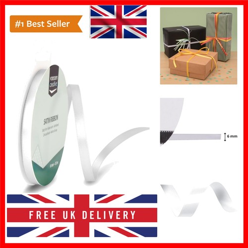 Satin ribbon white 6mm x - white,,