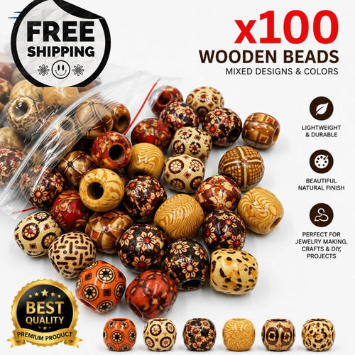 50pc natural wooden round - 50pc,