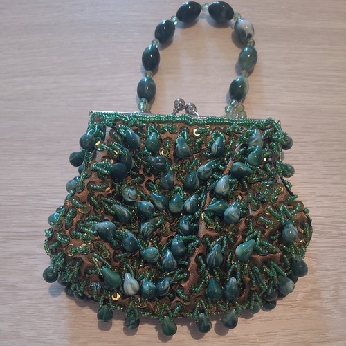 Vintage emerald green beaded - vintage,