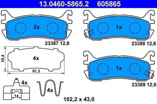 Brake pads 0460 5865 ate - pads, 13.0460-5865.2