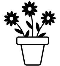 Potted Flowers Vinyl Decal