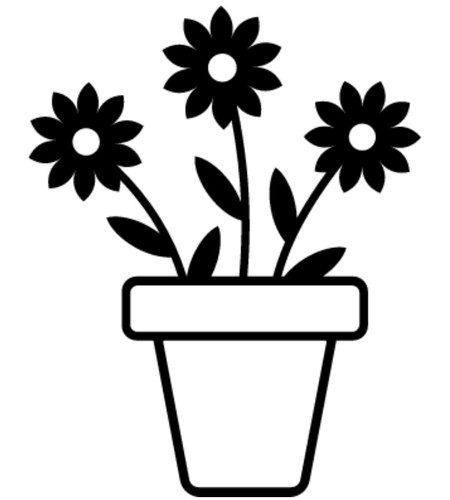 Potted flowers vinyl decal - potted,