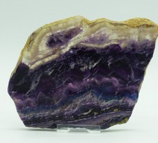 Rainbow Fluorite Crystal Slice Purple Banding 12 x 10 cm 375 gm +Display Stand