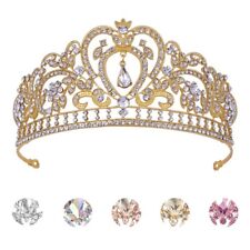6cm High Crystal Tiara Crown Wedding Bridal Queen Girls Princess Prom 4 Colours