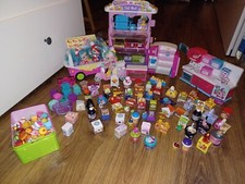 Massive Shopkins Bundle with 4 dolls, tall mall, fridge, kitchen & scooter