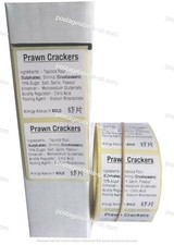 Prawn Cracker Allergy Labels, Allergen Warning Stickers 500 or 1000 on a roll