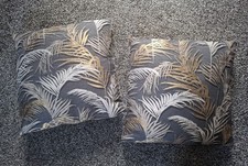 Dunelm Palm Charcoal Cushion Cover Pair Home Made