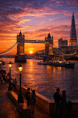 London tower bridge sunset - bridge, at