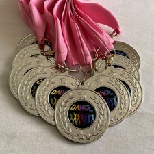 Pack of 15 Dance Medals & Pink