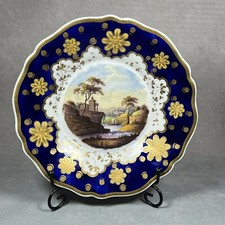 C1815 Ridgway Royal Shape 20.1cm Cobalt Blue Landscape Plate, Pattern 2 / 1316