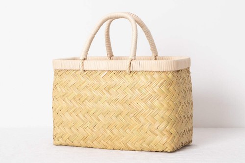 Bamboo market basket with - market,