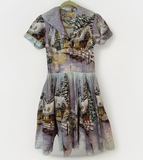 Bernie Dexter Samantha In Winter Wonderland Dress Women's Size S Christmas Theme