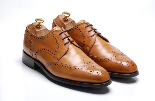 Barker tan brown derby shoes - tan,