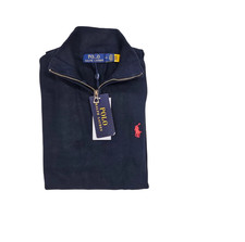 Men's RALPH LAUREN Sweater Knitted Long Sleeve Quarter Zip Jumper Slim fit