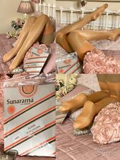 Vintage SUNARAMA London SILKIES 100% Nylon HIGH GLOSS Garter Stockings Coral
