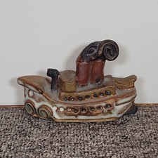 Tremar Pottery Boat Ornament Decor Approx 9cm