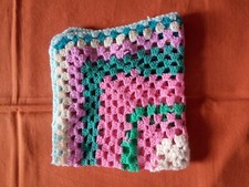  GIRLS DOLLS PRAM/PUSHCHAIR CROCHET BLANKET SIZE 16"x16"