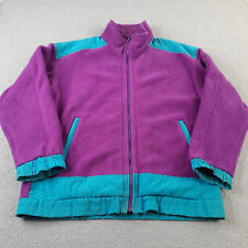 Vintage Mens Fleece Jacket XL Purple Blue Vaude Oversized Adult Warm
