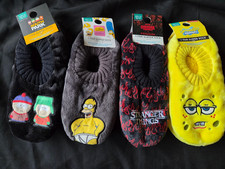 MENS SLIPPER SOCKS FLUFFY FOOTLET - PRIMARK - SIMPSONS - SPONGEBOB - SOUTH PARK