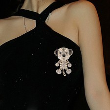 Gold Rhinestone Brooch Cute