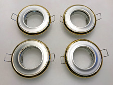 4 x ASD LIGHTING MR16 12V 50W FIXED DOWNLIGHT PEARL SILVER/GOLD (170)