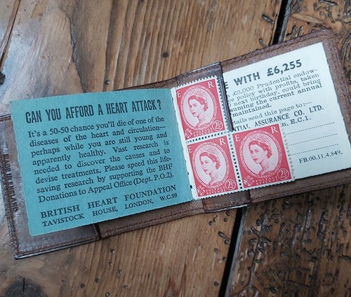 Vintage leather postage stamp