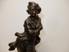 ANTIQUE  BRONZED METAL STATUE CLOCK TOPPER