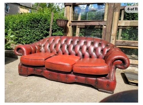 Oxblood chesterfield leather - oxblood,