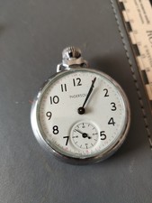 Vintage 1975 Ingersoll Pocket Watch Made In Great Britain Open Face Mechanical 