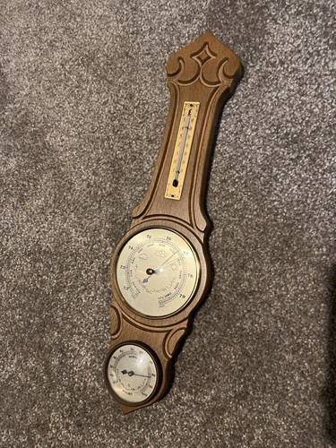 Ornate wooden barometer - ornate,