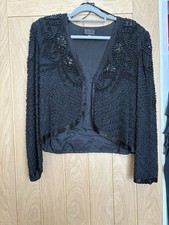 Ronald Joyce London -Beautiful After Six Ladies Evening Jacket Black Size 16