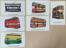 6 Postcards of trams