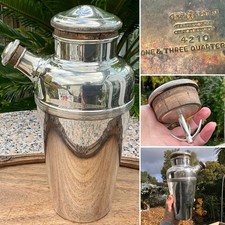 C1930 A1 COCKTAIL SHAKER Silver Plate William Suckling Ltd Art Deco 1.75 Pt  9”