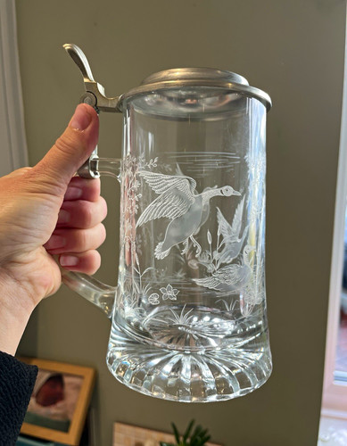 Domex glass beer stein - domex, tankard