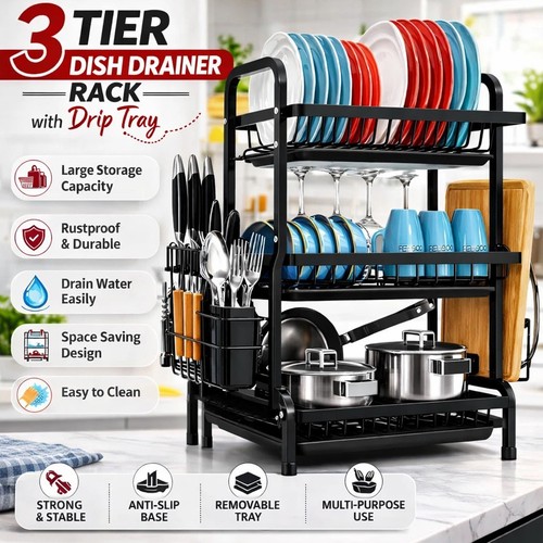 Tier dish drainer rack - dish,