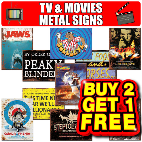 Movies metal signs - tv,