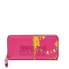 Versace Jeans Couture Wallet pink gold zip around New with Box Authentic