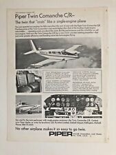 1970 Aircraft Advert PIPER CORPORATION TWIN COMANCHE C/R SINGLE ENGINE PLANE