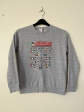 JUST HOODS grey SUPER NINTENDO Christmas sweater jumper, AGE 12/13YRS, xmas