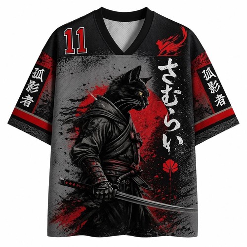 Japanese samurai cat football - samurai,