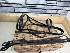 S/H English Flash Snaffle Bridle & Flexi Reins - Brown - Full