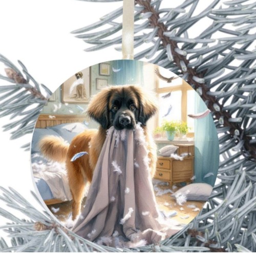 Leonberger dog hanging bauble - hanging,