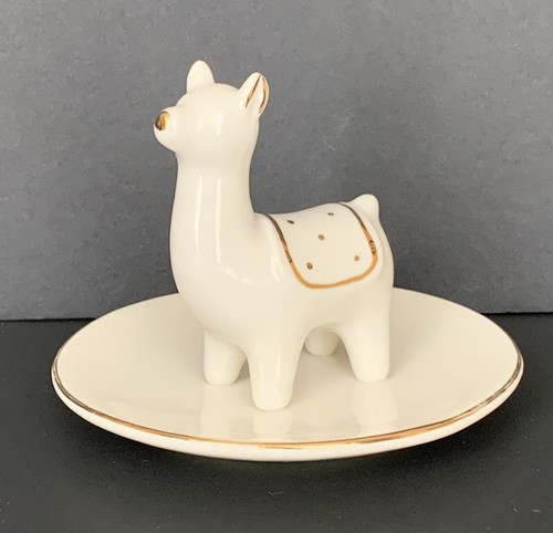 Llama trinket dish white - dish,