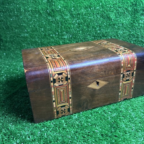 Victorian walnut trinket box - walnut,