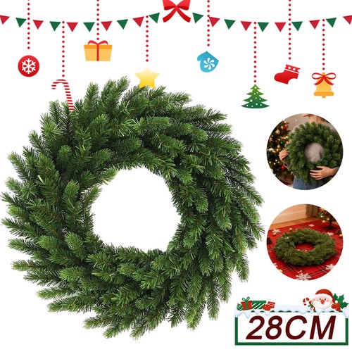 Plain christmas wreath green - plain,